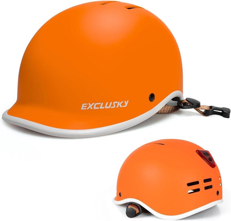 EXCLUSKY Bike Helmet for Adults,Adjustable Cycling Helmet for Men & Women Safety Certified Bicycle Helmet for Commuting, Road Biking, Skating with USB Rechargeable Rear Light - Image 1